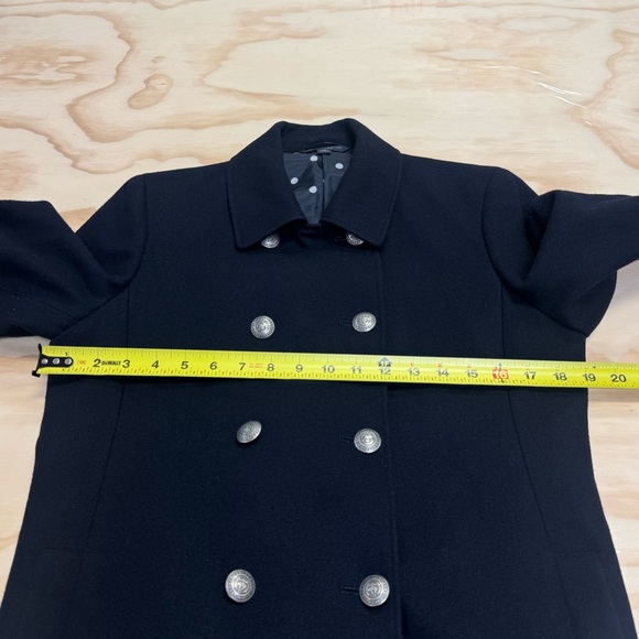 Brooks Brothers Petite Wool Blend Double Breasted Pea Coat Jacket Navy 10P - Picture 13 of 15